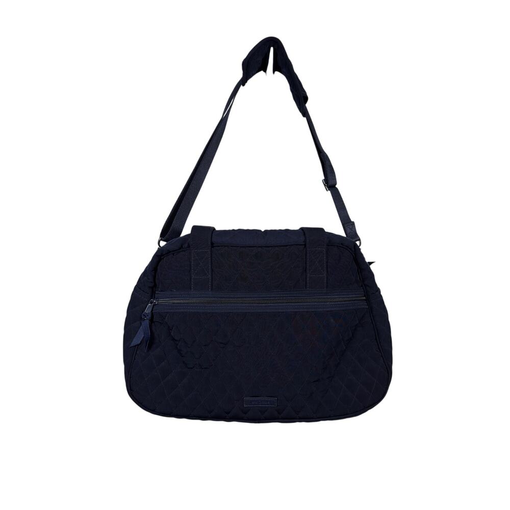 Vera Bradley Grand Traveler Bag Navy Blue Weekender Trolley Sleeve Quilted